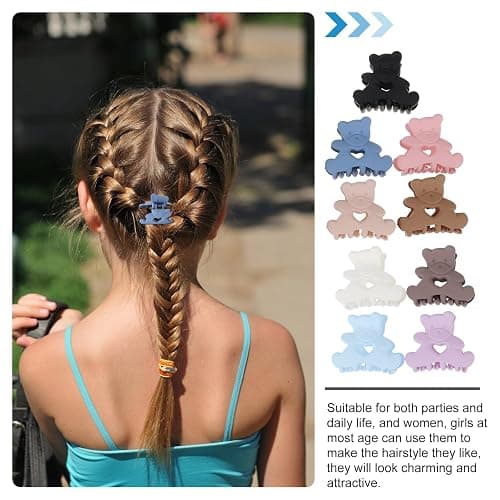 FOMIYES 9pcs Plastic Bear Hair Claws, Small Claw Clips, Bear Hair Barrettes, Thick Hair Clips,Stylish Jaw Clips, Cute Frosted Claw Clip for Woman thumbnail 5