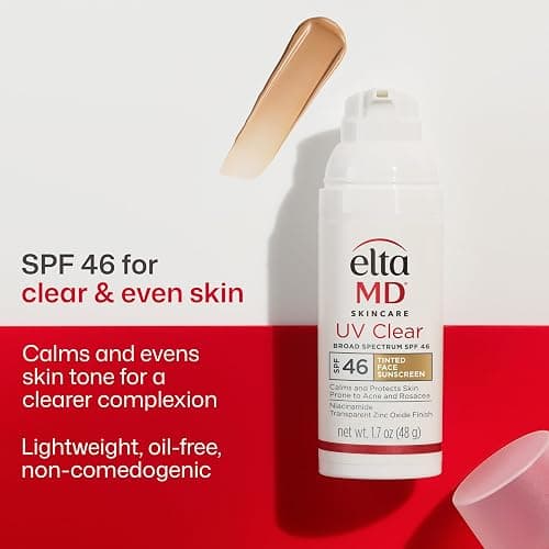 EltaMD UV Clear Tinted Sunscreen for Face, SPF 46 with Zinc Oxide, Oil-Free, Dermatologist Recommended, For Acne-Prone Sensitive Skin, 1.7 oz thumbnail 2