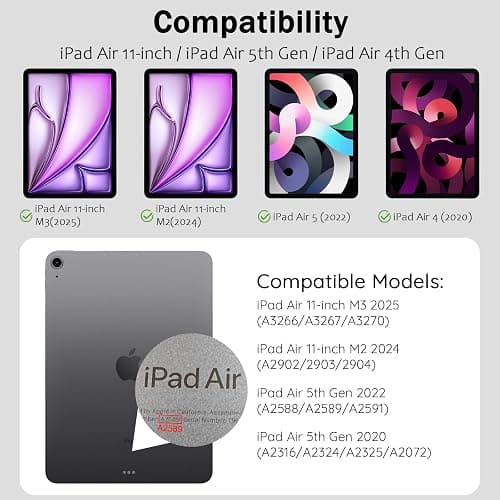 Deokke Compatible with iPad Air Case 11 Inch M3 2025,M2 2024 5th/4th Generation 10.9 Inch (2022/2020) with Pencil Holder TPU Back Case Auto Sleep/Wake Cover Cute Women Girls-Gray Leopard Cheetah thumbnail 2