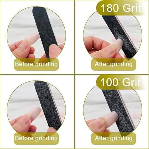 HeeYaa Nail File 10 PCS Professional Double Sided 100/180 Grit Nail Files Emery Board Black Manicure Pedicure Tool and Nail Buffering Files thumbnail 3