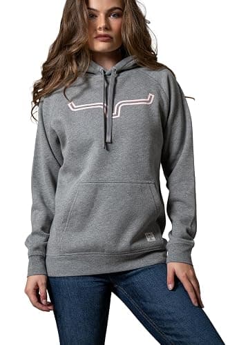Kimes Ranch Women's Outlier Hoodie Horns Logo Applique Pouch Pocket - Image 1