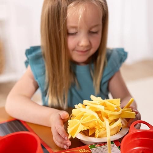 Melissa & Doug Prepare & Serve Pasta Set with Toy Food & Kids Play Kitchen Accessories, Montessori-Inspired Preschool Learning Toys for Girls & Boys 3+ thumbnail 6
