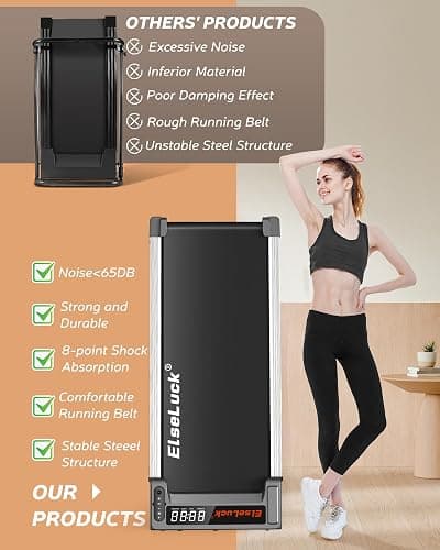 Walking Pad Treadmill, Under Desk Treadmill for Home and Office with Remote Control, Portable 2.5 HP Walking Jogging Running Machine in LED Display thumbnail 6
