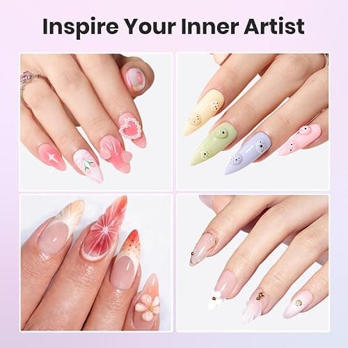 Beetles 3D Gel Nail Art Kit-1oz Clear Solid Builder Nail Gel,5 in 1 Non-Sticky Hand Sculpting Building 3D Nails for Beginner DIY Salon at Home,UV & LED Lamp Cured Needed,Crystal Orb thumbnail 4