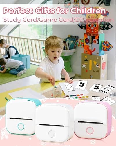 Memoqueen T02 Pocket Printer - Print Pod Mini Sticker Printer Portable Bluetooth Inkless Instant Photo Printer, Compatble with Phones & Taplates, Great for DIY, Study Notes, Journal, Fun, Work, Pink thumbnail 7
