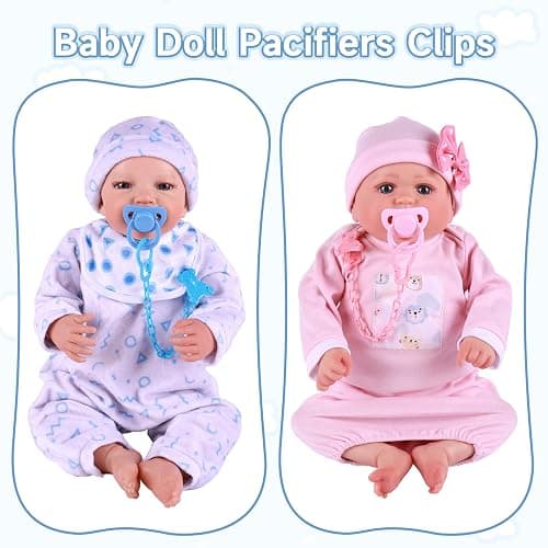 BABESIDE Baby Doll Bottles with Disappearing Milk and Juice Magic Bottles, Magnetic Pacifiers and Pacifier Clips Chain for Reborn Baby Dolls Girls & Boys, 8 Pcs Baby Doll Accessories Set thumbnail 5