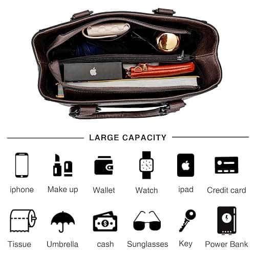 LAVAWA Tote Bag for Women Large Western Purse Ladies Top Handle Shoulder Handbags Vintage Embossed Concho Studs thumbnail 6