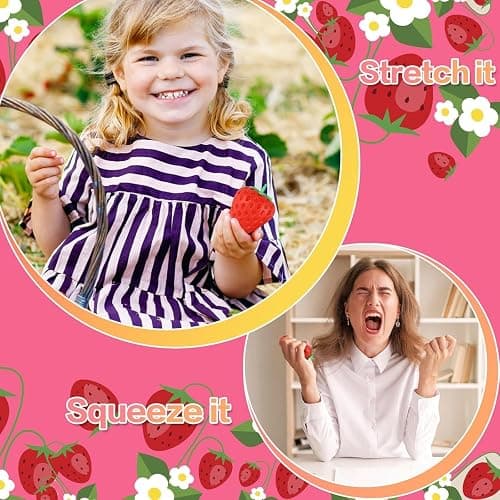 Squishy Aliment Mignon Forme au Choix - Fraise, Banane, Cacahuète - Jouet Sensoriel Anti-Stress Retour Lent - Cadeau Kawaii pour Enfant et Adulte (Fraise) thumbnail 8