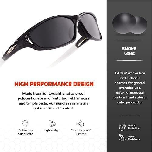 X LOOP Polarized Wrap-Around Sunglasses for Men Women Running Fishing Driving Sports Glasses thumbnail 3