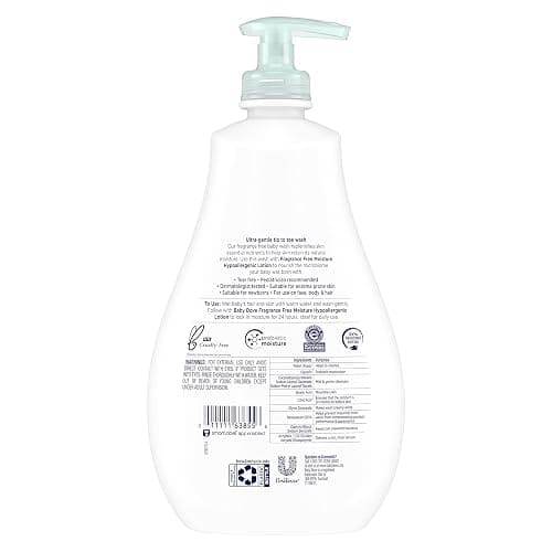 Baby Dove Sensitive Skin Care Baby Wash For Bath Time, Moisture Fragrance Free and Hypoallergenic, Washes Away Bacteria 20 oz - Unscented - 20 Fl Oz (Pack of 1) thumbnail 2