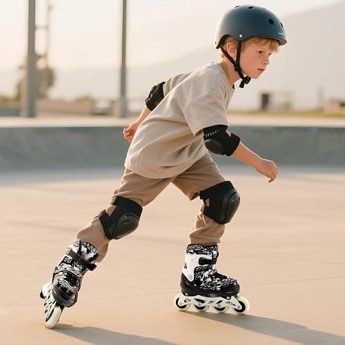 Kuxuan Boys Adjustable Inline Skates with Light up Wheels, Fun Illuminating Skates for Kids Girls Youth thumbnail 2