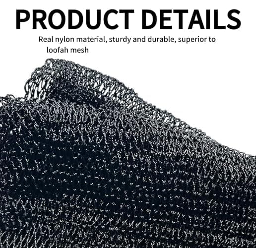 SPMKTBOZAI African Net Sponge Authentic, African Exfoliating Sponge Real African Net Black Owned, African Bath Sponge Back Scrubber, Body Exfoliator Shower Bath Accessories (Black) thumbnail 2