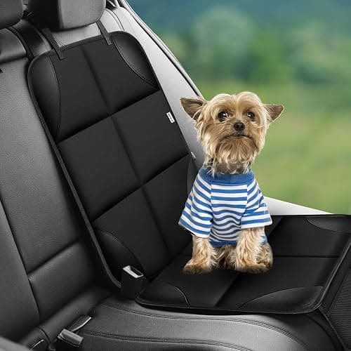 Meolsaek Car Seat Protector for Child Car Seat, Durable 600D Fabric Waterproof Car Seat Cover with Thick Pad Non-Slip Backing，No Imprints (Black 2pcs) thumbnail 2