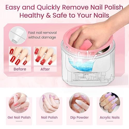 Yokilly Nail Soaking Bowl Heated: Three-Level Temperature Control Nail Soak Off Bowl for Nail Enthusiasts Beginner - Electric Manicure Nail Remover Bowl 50% Faster for Home Salon (Pink) thumbnail 5