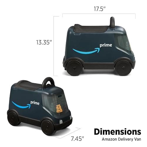Amazon Delivery Van Ride On Toy for Kids, Blue Toddler Ride on Toy for Ages 2+, Amazon Exclusive thumbnail 2