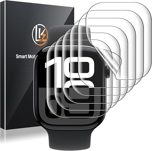 LK 6 Pack for Apple Watch Series 11 Screen Protector 46mm Series 10 [Flexible TPU Not Glass] Self-Healing, Max Coverage, Bubble Free, HD Clear Screen Protector for iWatch S11/S10 46mm, Anti-Scratch - Image 1
