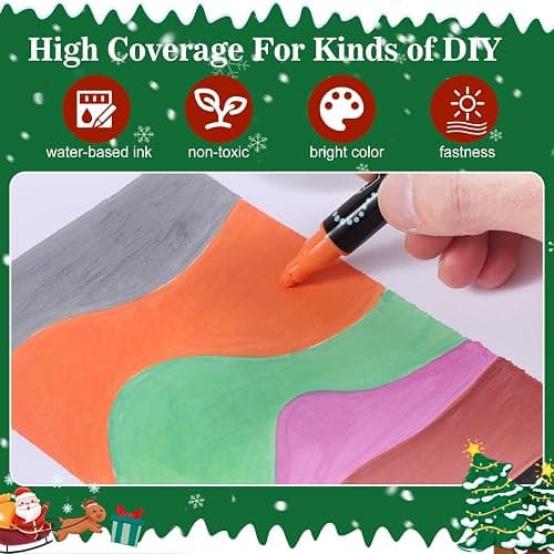nauets 100 Colors Dual Tip Acrylic Paint Markers, Dot & Fine Tip Acrylic Paint Pens for Rock, Wood, Fabric, Canvas, Glass, Scrapbook, Paper, Ceramic, Egg, DIY Craft Art Gift- Classroom&School Supplies thumbnail 3