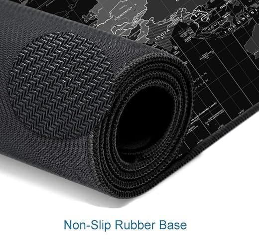 SANWUMIAN Large Gaming Mouse Pad with Stitched Edges, Desk Mat Extended Keyboard Pad, Non-Slip Rubber Base Desk Pad for Laptop, Office, Home, 31.5X11.8 inch Black World Map thumbnail 4