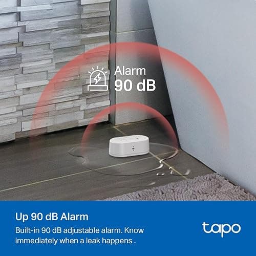 Tapo T300 Smart Water Leak Detector, Water Leak Sensor, Drip Leak Alert, Real-Time Notifications, 90 dB Alarm, IP67 Waterproof, Battery Included, Flexible Installation, Visible Alarm with Tapo Lights thumbnail 4