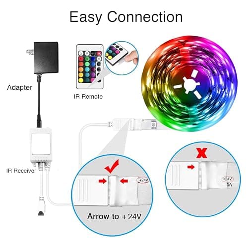 DAYBETTER Led Strip Lights Smart with App Control Remote, 5050 RGB for Bedroom, Music Sync Color Changing for Room Party 50ft thumbnail 3