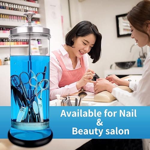 Disinfectant Sterilizer Jar - Durable Glass for Nail Tools and BarberShop Hair Stylist Tools (50 Oz /1500ml) thumbnail 9