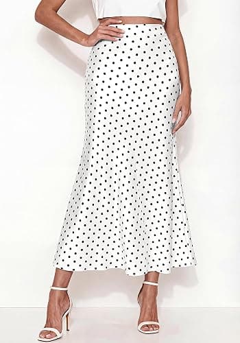 BTFBM Midi Skirts for Women 2026 Summer Spring Lightweight A Line High Waisted Wedding Guest Party Silk Long Skirt thumbnail 5