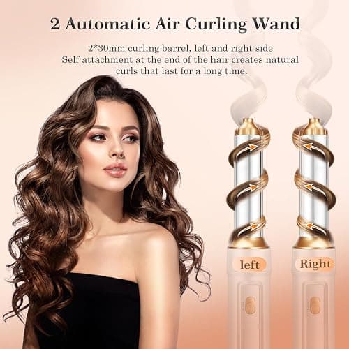 Hair Styler 5 in 1, Hot Air Stylers Hair Dryer Set – with Curlers, Straighten, Volumise, Smooth and Dry, for All Hair Types, Negative Ion Hair Care, Reduce Frizz and Boost Shine(White) thumbnail 3