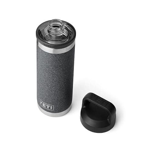 YETI Rambler 18 oz Bottle, Leakproof, Vacuum Insulated, Stainless Steel with Chug Cap, Black Stone - Image 1