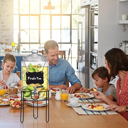 1 Gallon Drink Dispenser with Stand, Drink Dispensers for Parties, Beverage Dispenser with 100% Leakproof Spigot, Ideal for Lemonade, Juice, Water, Laundry Detergent Dispenser thumbnail 5