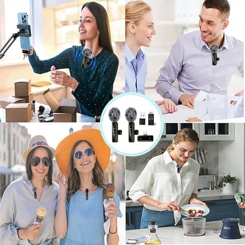 XIXIXIAXIA Micro Cravate sans Fil pour iPhone,iPad, Android,Caméra, Ordinateur, Portable, Mini Microphone avec réduction du Bruit, appairage Automatique,pour Vlogging,Enregistrement vidé, Vlog thumbnail 6