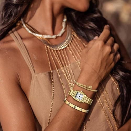 CHEETAH Women’s Gold Bangle Watch and Bracelet Set thumbnail 6