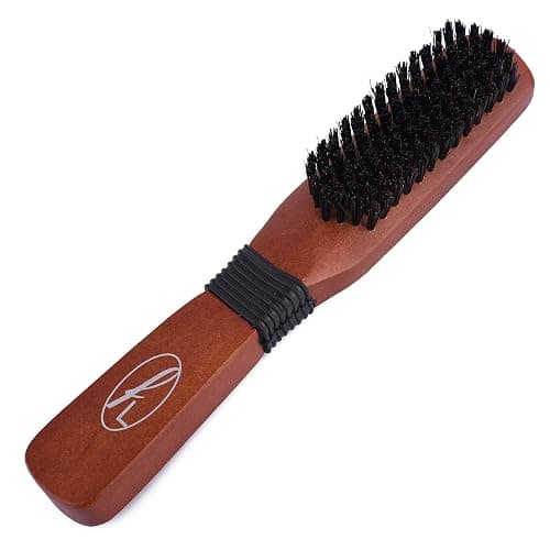 Fine Lines Boar Bristle Hair Brush – Reduces Frizz & Smooths Flyaways – Sleek Styles, Wooden Handle – Women & Men – Afro, Curly & Straight Hair – with Mixed Nylon for Detangling & Shine - Image 1