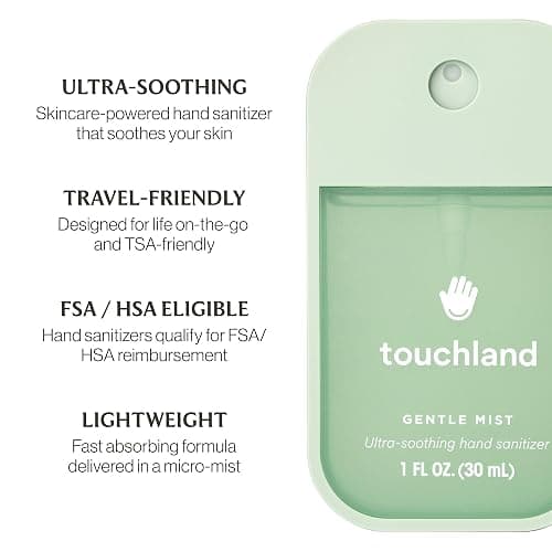 Touchland Gentle Mist Ultra-Soothing Hand Sanitizer Spray, Lily Of The Valley scented, 1FL. OZ. Travel Size thumbnail 5