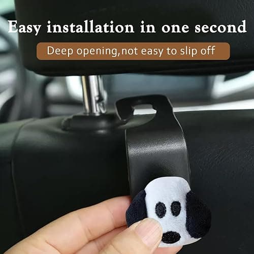 Cow Car Seat Headrest Hook 2 Pack Car Purse Hook Cars Seat Hooks for Headrest Universal for Handbag Bags Drink Grocery Coat Universal Vehicle,Cars Interior Accessories Cow Gifts for Women Men thumbnail 2