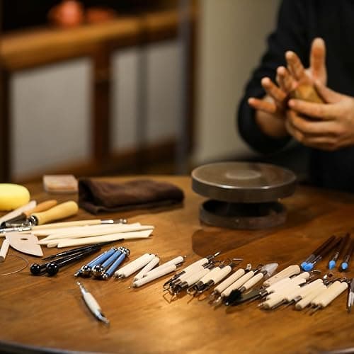 SHENOMAD 57PCS Clay Tools Kit with Wire Sculpting Tools Pottery Modeling Ceramics Polymer Tools Set for Air Dry Clay Carving Molding Pottery Crafting Beginners thumbnail 6