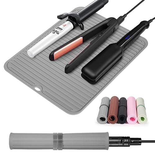Quccefods Heat Resistant Large Silicone Mat for Hair Styling Tools - Curling Irons, Flat Irons, Hair Straighteners - Portable Vanity Pad - Image 1