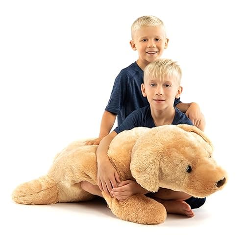 Royal Brooks Giant Stuffed Dog, Golden Retriever Plush Hugging Toy | Extra Large Soft Body Pillow for Kids, Huggable Golden Retriever Design, Cuddly Companion for Boys & Girls - Image 1