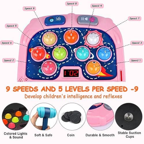 Toy Whack Game Mole for Girls, Toddler Toys for 3-8 Year Old Girls, Kids Gift for Girls Ages 3, 4, 5, 6, 7, 8, 9, 10+ Years Old, 3-12th Birthday Interactive Educational Toys with Sound, Light, 3 Modes thumbnail 3