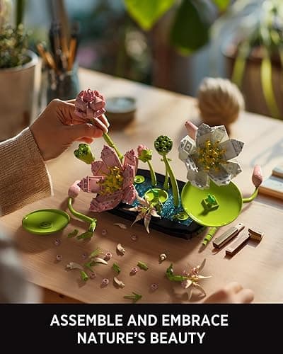 Nifeliz Lotus Flower Building Set for Adults, Botanical Decoration for Table or Office, A Nature-Inspired Gift for Plant Lovers and Garden Enthusiasts (506 PCS, NF10334) thumbnail 5
