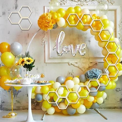 AOCEAN 8 Pcs Wooden Honeycomb Decorations Unfinished Hexagon Wall Beehive Decor Bee Decorations for Home Birthday Party DIY Decor thumbnail 7