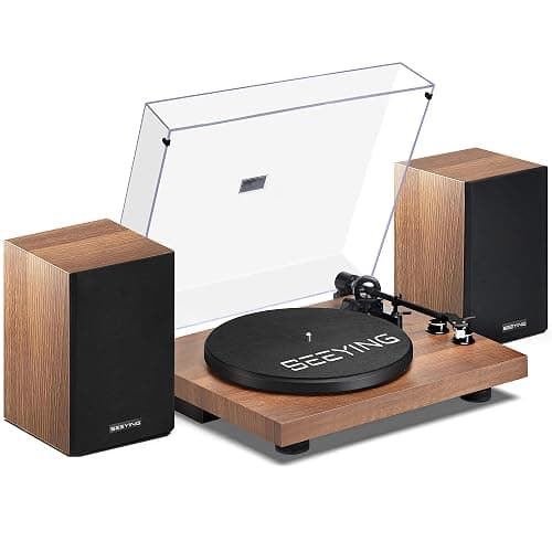 Record Player Vinyl Bluetooth Turntable with 36 Watt Stereo Bookshelf Speakers, Hi-Fi System with Magnetic Cartridge, USB Recording and Auto Stop - Image 1