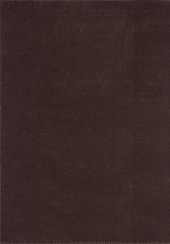 the carpet Relax Moderner Flauschiger Kurzflor Teppich, Anti-Rutsch Unterseite, Waschbar bis 30 Grad, Super Soft, Felloptik, Braun, 200 x 280 cm thumbnail 2
