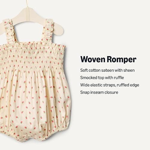 Amazon Essentials x Sofia Grainge Baby Girls' Woven Sleeveless Romper thumbnail 2