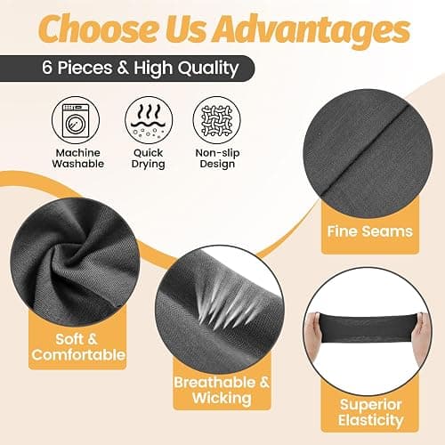 Headbands for Women - 6 Pack Wide Elastic Hair Bands | Stretchy Sweatbands Hair Bands | Soft Sports Thin Head Bands | Non-Slip Accessories Bands for Fashion, Washing Face, Workouts, Yoga, Daily Use thumbnail 3