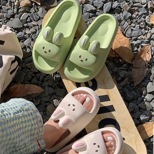 Cute Cartoon Rabbit Bath Slippers - Soft Bottom Indoor Home Slippers for Women, Comfy House Shoes for Bathroom thumbnail 3