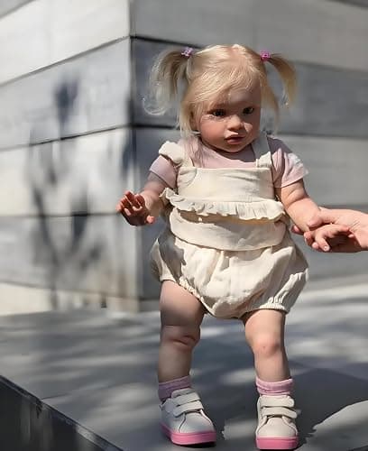 RXDOLL Big Size Reborn Toddler Dolls 26 Inch Reborn Doll Realistic Girl that Look Real Life Baby Dolls Soft Cloth Body Weighted Handmade Doll Blond Hair Kids Birthday Xmas Gifts thumbnail 4