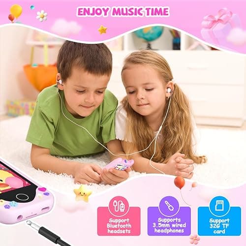 Kids Smart Phone for Girls Gifts - Toddler Christmas Birthday Gift for Age 3 4 5 6 Year Old, Kids Cell Phone Toy with Touchscreen, Dual Cameras, Learning, Kid Mp3 Player, Games with 32 GB Card thumbnail 7