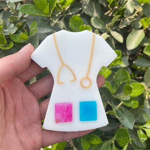 (300 Design Optional) MUBYOK M220 Nurse Doctor Scrub Shirt Silicone Freshie Mold for Baking Aroma Beads Car Freshie Supplies thumbnail 2