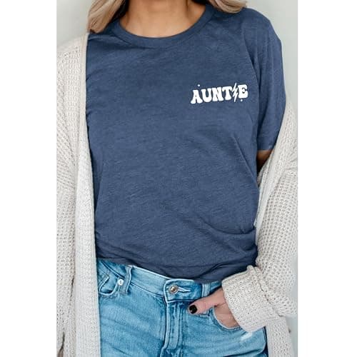 Zoemghc Auntie Shirt Women I’m Just Here for My Nephew Shirts Cool Aunts Club Tee Funny Auntie Print Graphic Aunt Gift Tops thumbnail 5