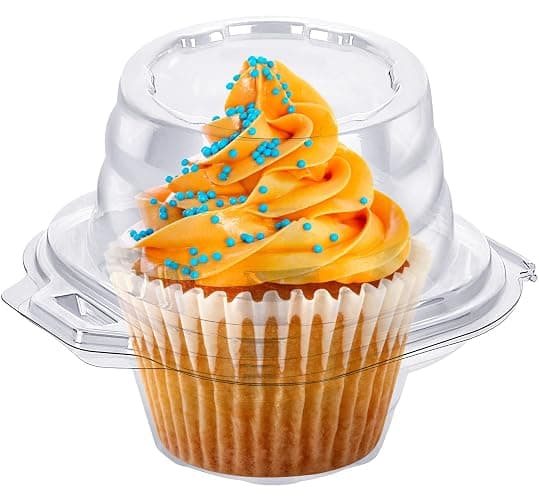 HIMETSUYA Cupcake Boxes Individual Cupcake Containers 50 Packs | Clear Plastic Cupcake Carrier for Muffin Cupcake Holders with Lids, High Topping, Thicker, Stackable thumbnail 7